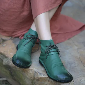 VALLU 2020 toamna noi produse frumos colorate din piele, șosete cizme retro casual din piele confortabil talpă moale glezna cizme