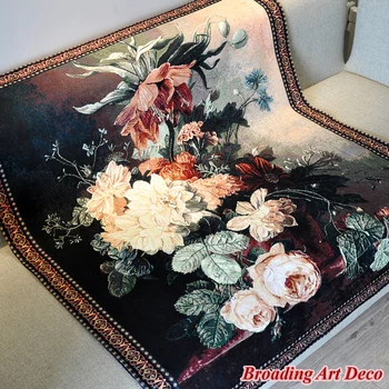 Încă de Viață cu Flori Jacquard Țese Tapiserie de pe Perete Goblen Acasa Art Decor Textil Aubusson Bumbac 138x118cm