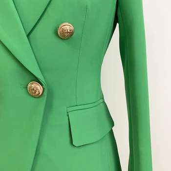 HIGH STREET 2020 Nou Designer de Sacou Femei de Metal Leu Butoane Dublu Rânduri Sacou Clasic Sacou Verde Smarald