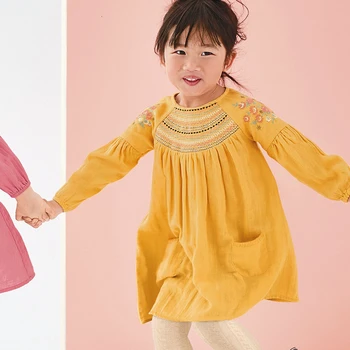 Copii Princess Rochii Pentru Fete Broderie Floare Fată Joacă Rochie De Toamna Cu Maneci Lungi Copil Haine Din Bumbac Pur Copil Vestidos Fierbinte