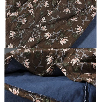 NINI MINUNILOR 2020 Toamna Iarna Imprimare Lenjerie de pat din Bumbac Fusta Femei Îngroșa Cald Fuste Lungi de sex Feminin Talie Elastic Fusta Vintage