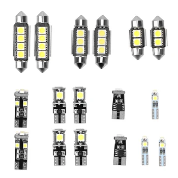 LEEPEE 17Pcs/set Alb Led T10 Canbus Lumina Kituri de Înmatriculare Lumini de Eroare Gratuite Auto Becuri Auto de Interior Lampa Semnal