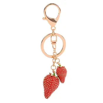 Noul aliaj de fructe dulci cheie inel fata de căpșuni masina breloc creative rafinat punga de cadou pandantiv lanț cheie de sex feminin farmec bijuterii