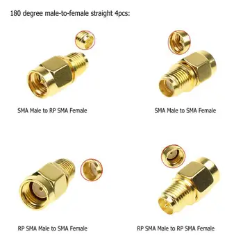18pcs SMA Kituri Conector de sex Masculin de sex Feminin Plug Antena Convertor Adaptor Set Kit Trei tip de 180 de grade feminin-de sex feminin drept
