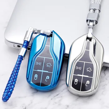 Noua TPU Mașină de Caz-Cheie Pentru Maserati Ghibli Quattroporte Înlocuire 4 Butoane Protector Caz-Cheie Auto Smart Key Acoperi Caz Nou