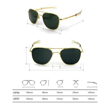 Pilot ochelari de Soare Barbati Sticla Lentile de Calitate de Top de Brand Designer de AO Ochelari de Soare de sex Masculin Armatei Americane Militare Optice YQ1003