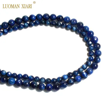 Bine AAA Naturale Cianit Rotund Albastru Margele Piatră prețioasă De bijuterii de Luare 6/8 MM DIY Brățară Colier Strand 15.5