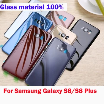 50 buc Carcasa Spate Baterie Usa Caz Pentru Samsung Galaxy S8 G950 S8+ S8Plus G955 S8 Plus Capacul din Spate de Sticlă +aparat Foto +Obiectiv + Adeziv