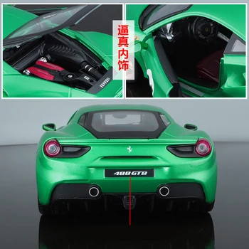 Bburago 1:18 Ferrari 488 10-a aniversare verde aliaj model de masina de simulare decor masina colecție cadou jucărie
