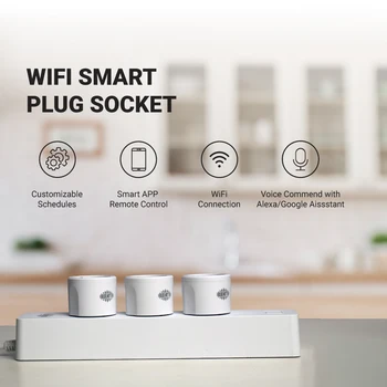 16A Putere Smart Plug UE WiFi, Socket Sincronizare Funcția de SmartLife Control APLICAȚIE Funcționează cu Alexa Google Voice Control