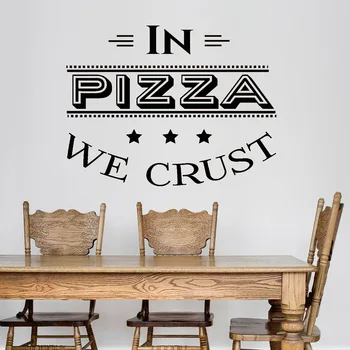 Pizza De Vinil De Perete Decal Citat Pizzerie, Restaurant Italian Bucătărie Autocolante Nordic Acasă Decorare Adeziv Imagini De Fundal C659