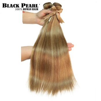 Black Pearl Remy P27/613 Pachete Brazilian Țese Păr 10-24 Cm Drept Extensie De Păr Uman Păr Blond Țese Pachet