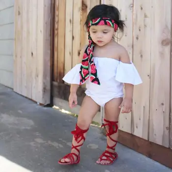 2017 Noua Moda Nou-născut Copilul Fete din Piele PU Bandaj Sandale de Vara Carucior Pantofi Plat