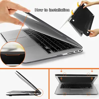 KK&LL Mat Hard Shell caz Laptop Pentru Apple MacBook Air Pro Retina 11 12 13 15 si Noi Aer 13 / 13 Pro de 15 inch cu Touch Bar