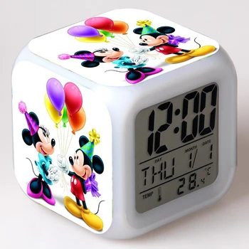 Disney Mickey Minnie Mouse Desene animate Anime Cifre LED Ceas cu Alarmă Drăguț Lumină Alarmă Ceas Digital pentru Copii Jucarii Ceas Cadouri Colorate