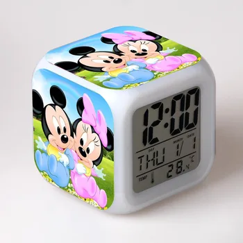 Disney Mickey Minnie Mouse Desene animate Anime Cifre LED Ceas cu Alarmă Drăguț Lumină Alarmă Ceas Digital pentru Copii Jucarii Ceas Cadouri Colorate