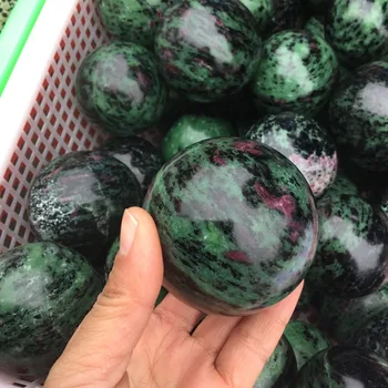 De înaltă calitate Naturale Ruby Zoisit piatra sfera de cristal reiki de vindecare mingea