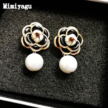 Mimiyagu celebrul design floare de aur cercel de perla pentru femei la modă de bijuterii