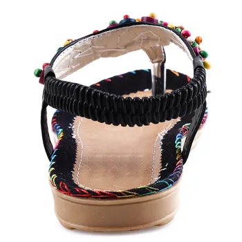 2019 Femeie Sandale Pentru Femei Pantofi Margele Lanțuri Gladiator Thong Sandale Plate Chaussure Plus Dimensiune 44 Tenis Feminino Sandale De Vara