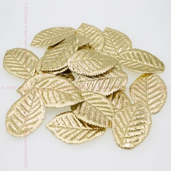 200PCS Metalic de Aur, Argint Materialul Copac Frunze de Aplicatii față-verso Relief Frunze de Dafin pentru Acasă Ghirlande,Coronițe, Partidul Decor
