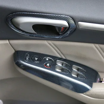 Auto Styling Interior Cotiera geamurilor Buton Comutator Capac Panou Ornamental Bezel Pentru Honda Civic 8 Gen 2006-2011 RHD ABS