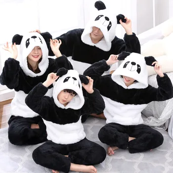 Pijamale crăciun Familie de Potrivire Haine Tati Tatăl și Fiul Tricouri de Iarna Familia Pulovere Tinuta Panda Monkey Desene animate Pijamale