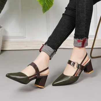 2020 Sandale de Vara pentru Femei Nou Ascuțite Indesata Sandale de Mari Dimensiuni Femei de Moda pentru Femei Pantofi