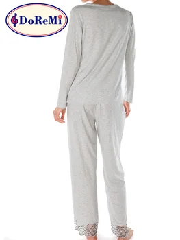 Premium 2 Bucăți Set de Pijamale pentru Femei, Cămăși de noapte Pijamale Sleepshirts Homewear Cămașă de noapte Dormi Seară de Dormit partea de Sus Pantaloni