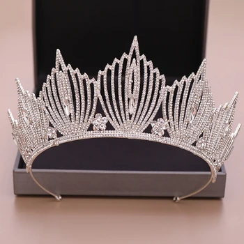 HIMSTORY Epocă Păun Cristal Tiara de Mireasa Accesorii de Par Mireasa Quinceanera Diademe Și Coroane Concurs Stras Coroana