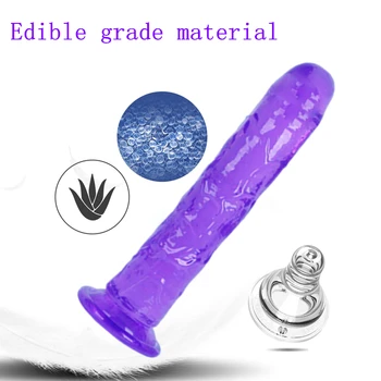 Realist G-spot Dildo-uri Pentru Femei Flexibil Jelly Penis Aspirație vibrator Nici un Vibrator Anal, Dop de Fund Orgasm Stimula Femei penis artificial