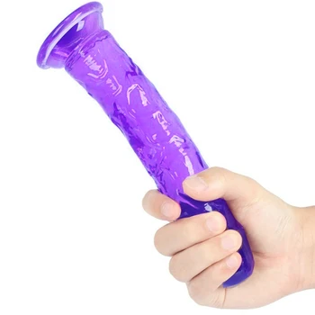 Realist G-spot Dildo-uri Pentru Femei Flexibil Jelly Penis Aspirație vibrator Nici un Vibrator Anal, Dop de Fund Orgasm Stimula Femei penis artificial