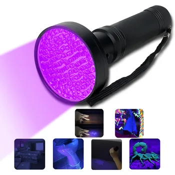 100LEDs 395nm UV Ultra Violet Lanterna LED-uri Lanterna de Utilizare 6*Baterie AA Lampa UV pentru animale de Companie Urină Marker Checker Detectare