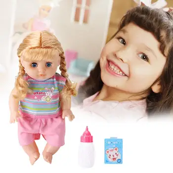 Drăguț 32.5*16cm Moale Corp Baby Doll Închis Ochii cu Apă Potabilă Vorbesc PĂPUȘI Iluminare de Educație Timpurie Puzzle