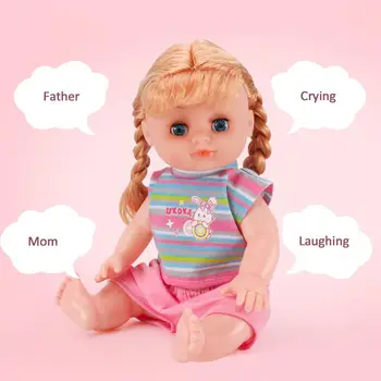 Drăguț 32.5*16cm Moale Corp Baby Doll Închis Ochii cu Apă Potabilă Vorbesc PĂPUȘI Iluminare de Educație Timpurie Puzzle