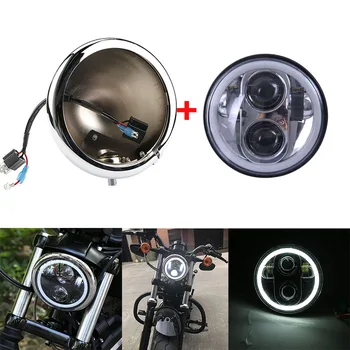 5.75 Inch LED Proiector Motocicleta Faruri High/ Low Beam DRL Lumina 5.75