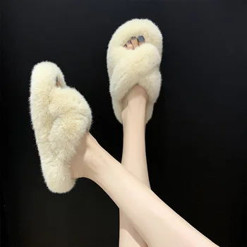 2020 toamna new sosire blana diapozitive doamnelor solide culori bomboane papuci de iarna pentru femeie acasă pantofi de catifea