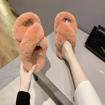 2020 toamna new sosire blana diapozitive doamnelor solide culori bomboane papuci de iarna pentru femeie acasă pantofi de catifea