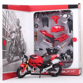 Copii băieți Maisto linie de Asamblare 1:12 scale Ducati Monster 696 motocicleta modelare Diecasts & Vehicule de Jucărie DIY biciclete jucării Replici