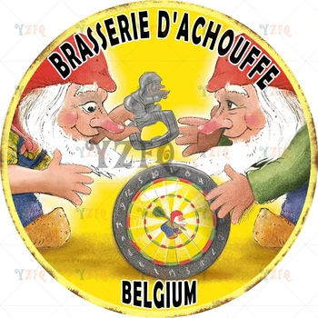 【YZFQ】Bere Belgiană Semn Metalic Neregulate Placă de Perete Bucatarie Cafe-Bar Acasa Art Peștera Decor de Epocă 30CM YY-0121