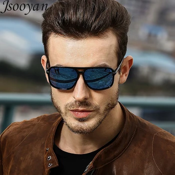 Jsooyan Polarizat ochelari de Soare pentru Bărbați Piața de Brand Designer de Ochelari de Soare Retro galben de noapte viziune Ochelari de sex Masculin de Conducere Ochelari