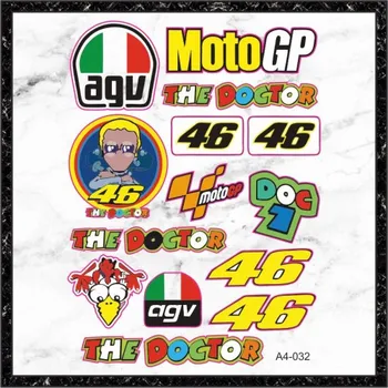 Motociclete Masini Autocolant Set 14 Piese Format A4 Valentino Rossi VR46 CASTI AGV