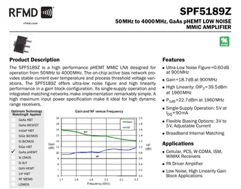 SPF5189 LNA 50MHZ-4000MHz NF = 0.6 dB LNA RF amplificator de zgomot redus mf HF VHF / UHF Radio amplificator 5v