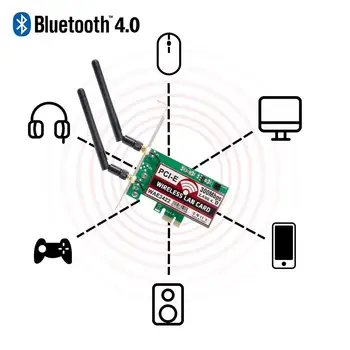 Dual Band 2.4 GHz/5GHz PCIe 300Mbps Wireless placa de Retea WLAN WiFi Adaptor Cu Bluetooth 4.0 Pentru PC Desktop Suporta Win 10