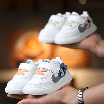 Disney Pentru Copii Pantofi Casual Pentru Baby Boy Fata De Brand Copii Adidas Mickey Mouse Sport Pantofi Albi Copil De Mers Pe Jos Pantofii 0-3 Ani