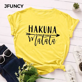 JFUNCY Plus Dimensiunii Vară pentru Femei T-shirt cu Maneci Scurte Largi de sex Feminin Tee Top din Bumbac Tricou Creative Scrisoare de Imprimare Mama Tricou