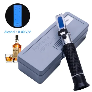 Handheld Concentrație de Alcool Detector De alcool Alcool Metru Refractometru 0-80% v/v Alcoholometer Oenometer
