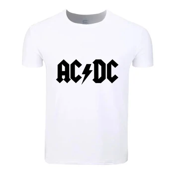 AC DC logo-ul Trupei Rock Moda Bumbac Dimensiuni Mari, Elevii de Vara T-Shirt cu Maneci Scurte Bărbați, Femei, Băieți și Fete Tricou Tricouri Tricou Copii