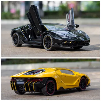 1:24 Lamborghini LP770 21cm Aliaj turnat sub presiune Masina Sport Model Diecasts Vehicule Sunet Super Curse de Colectare Jucarii Copii Cadouri