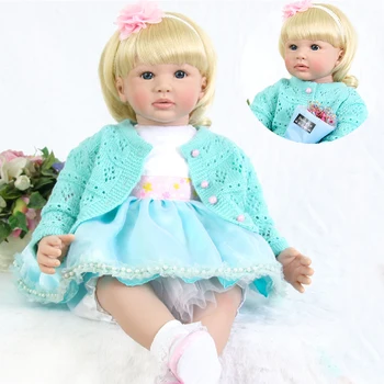 60cm Silicon Renăscut Baby Doll Jucării 24 inch Vinil Princess Toddler Copii Papusi Fete cadou Model exclusiv bebes renăscut