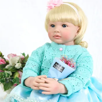 60cm Silicon Renăscut Baby Doll Jucării 24 inch Vinil Princess Toddler Copii Papusi Fete cadou Model exclusiv bebes renăscut
